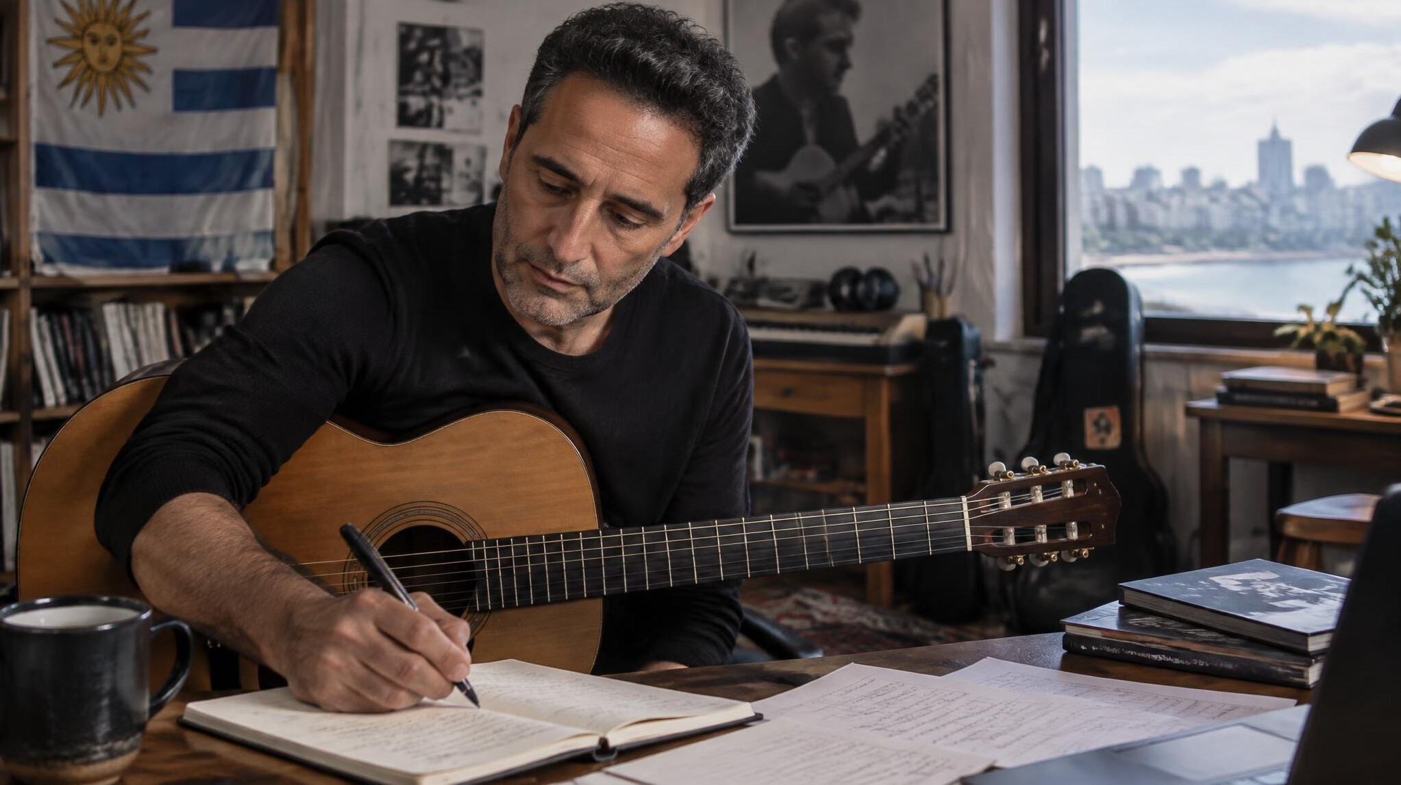 jorge drexler with acoustic guitar