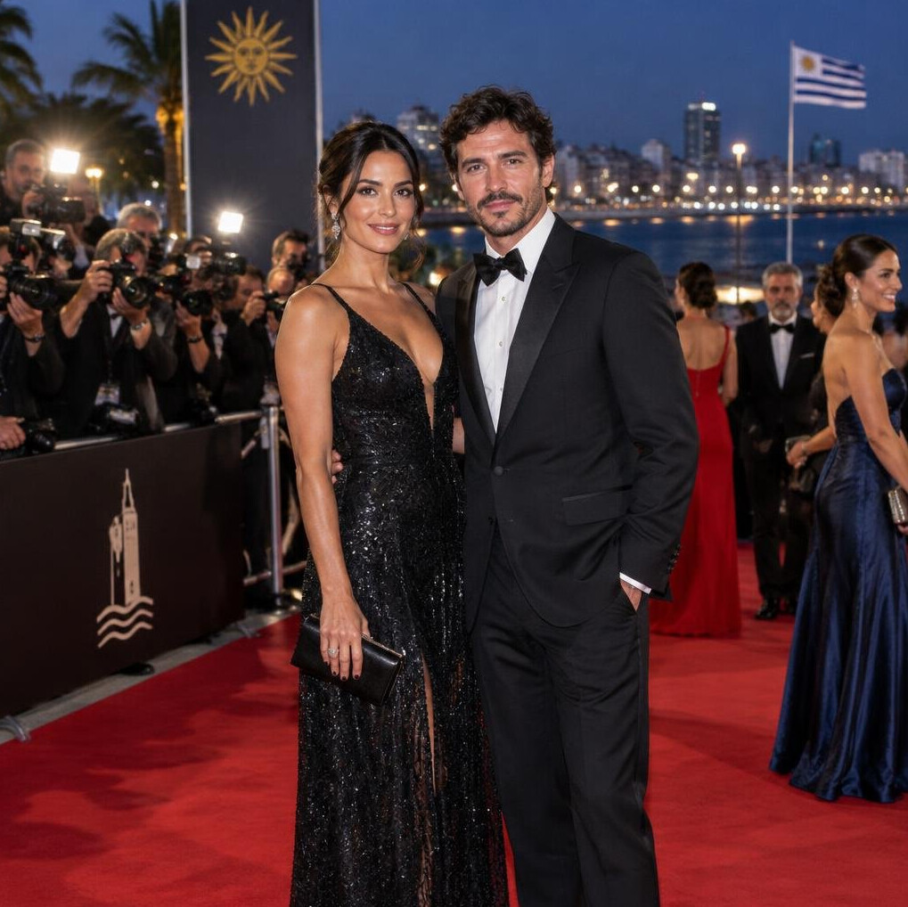 Red carpet fashion event in Montevideo