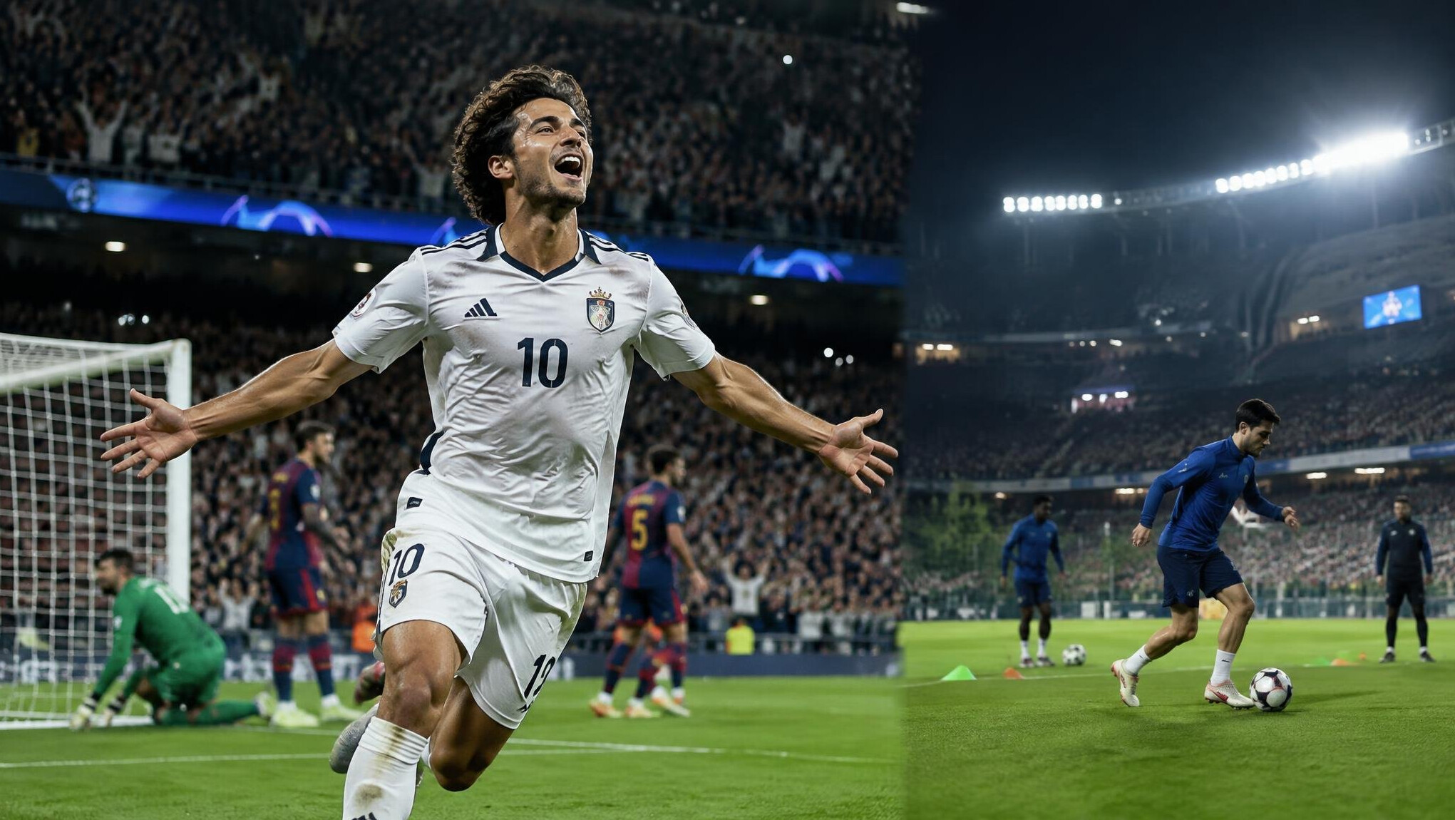 soccer player celebrating goal